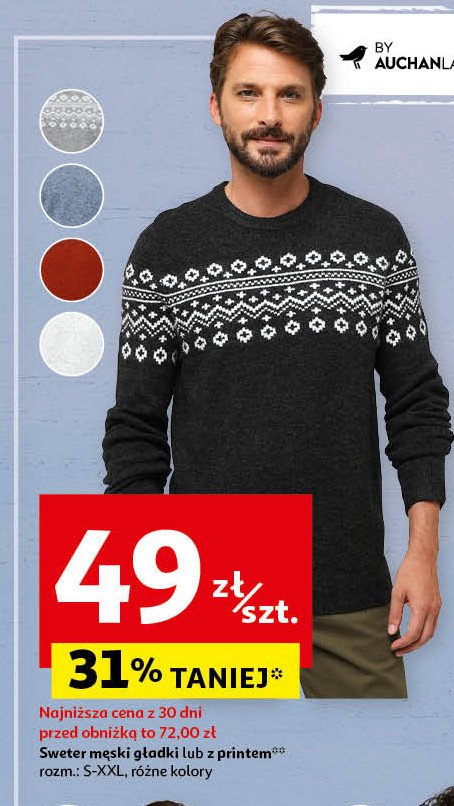 Sweter męski s-xxl Auchan inextenso promocja