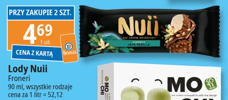 Lód almond & java vanilla Nuii promocja w Leclerc