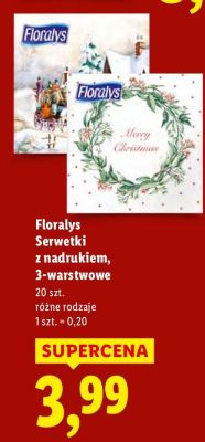 Serwetki z nadrukiem Floralys, 3-warstwowe promocja w Lidl