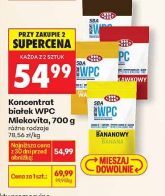 Koncentrat białek WPC Mlekovita, 700 g promocja w Biedronka
