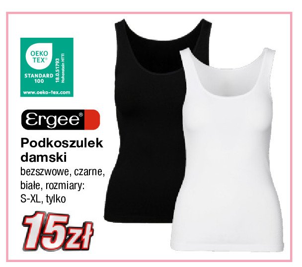 Podkoszulek damski s-xl czarny Ergee promocja