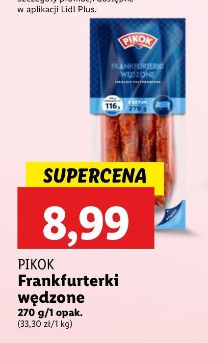 Frankfurterki wędzone Pikok promocja