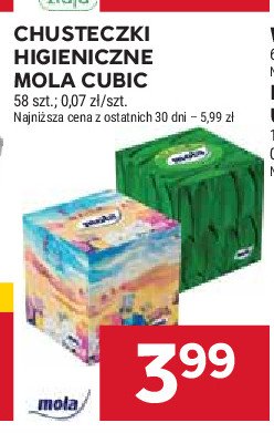 Chusteczki kosmetyczne cubic Mola promocja w Stokrotka