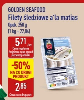 Filety śledziowe GOLDEN SEAFOOD a'la matias promocja w Aldi
