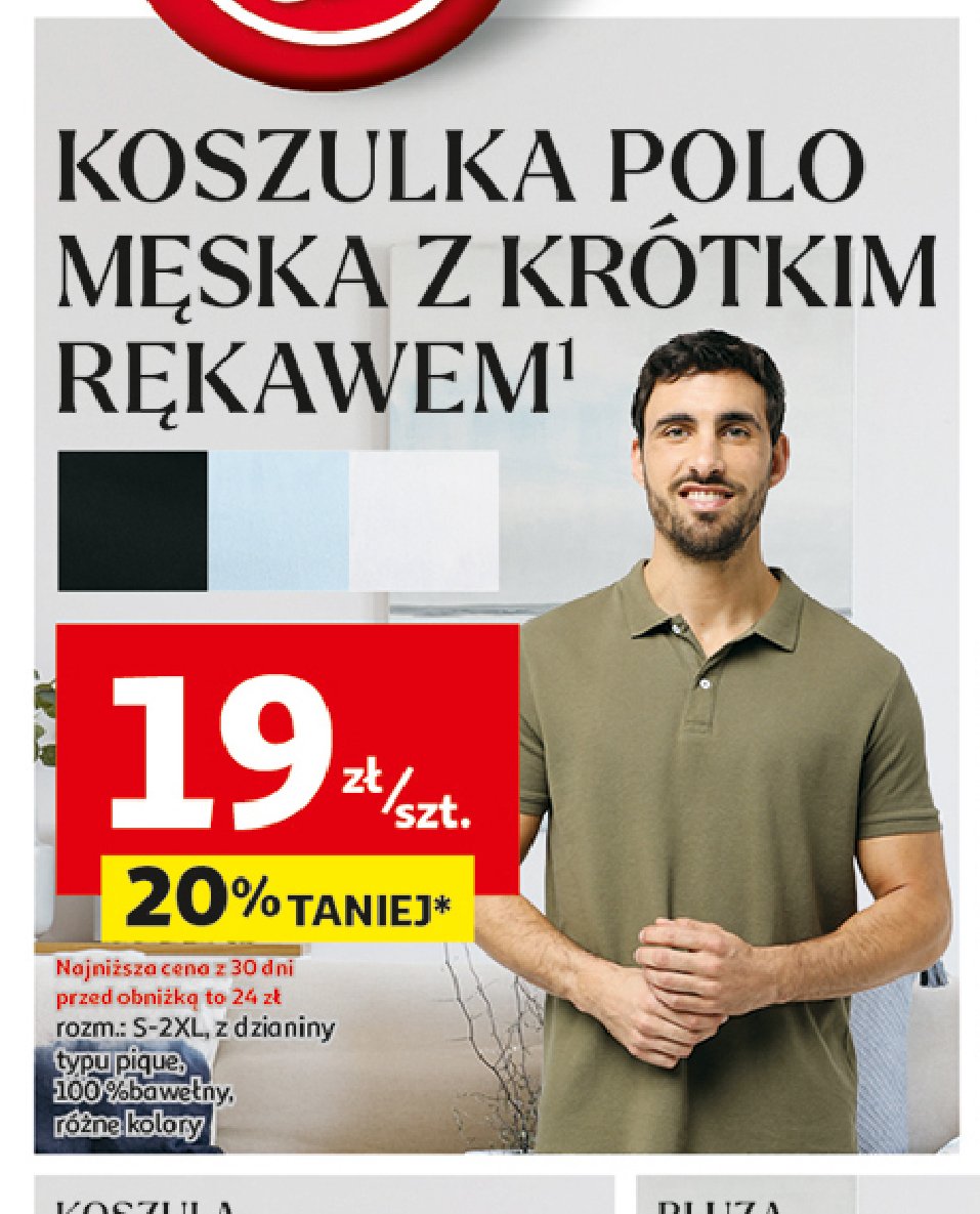 Koszulka polo męska rozm. s-2xl Auchan inextenso promocja