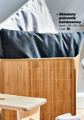 Składany pojemnik bambusowy wym. 32×32×32 cm promocja w Netto