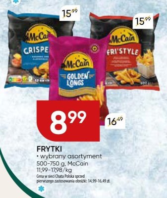 Frytki wybrany asortyment McCain promocja w Chata Polska