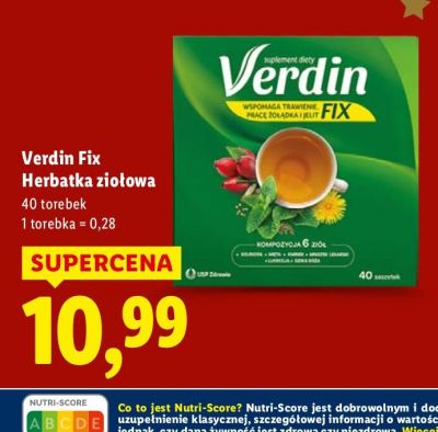 Herbata Verdin Fix Herbatka ziołowa promocja w Lidl