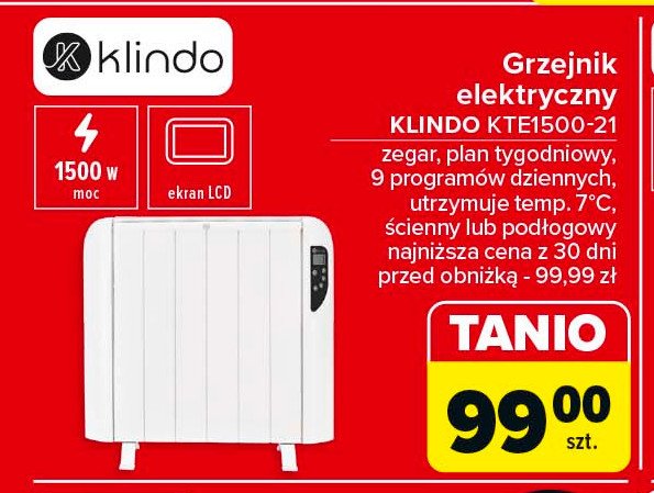 Grzejnik kte 1500-21 Klindo promocja