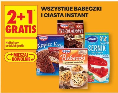 Ciasta instant wszystkie rodzaje 2+1 GRATIS promocja w Biedronka