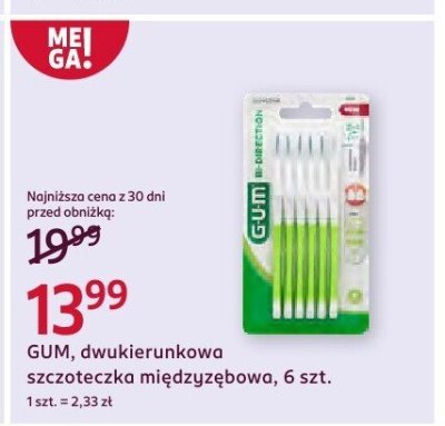 Dwukierunkowa szczoteczka międzyzębowa GUM, 6 szt. promocja w Rossmann