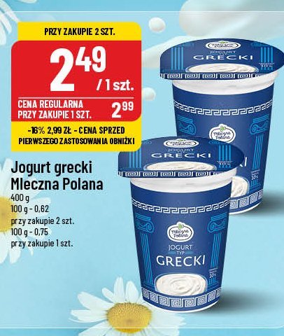 Jogurt grecki Mleczna polana promocja