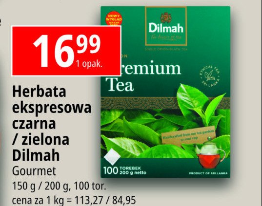 Herbata pure green Dilmah green tea promocja w Leclerc