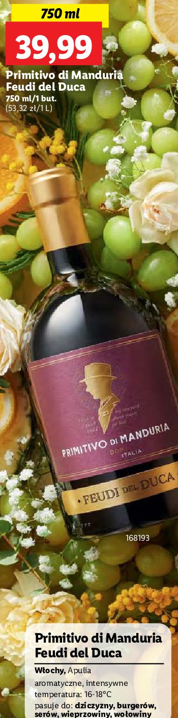 Wino Primitivo di manduria feudi del duca promocja