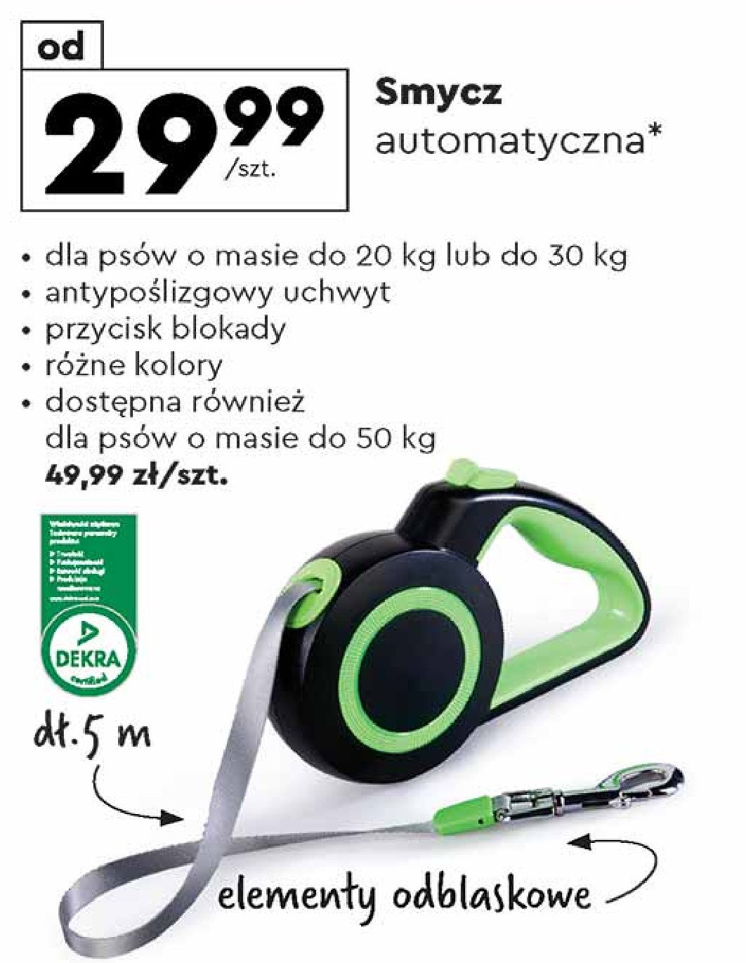 Smycz automatyczna 5 m do 20 kg promocja