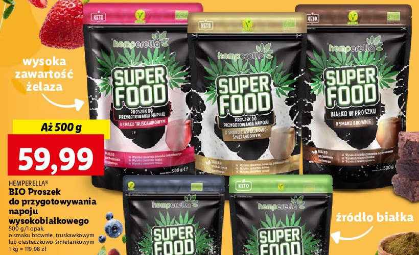 Białko konopne w proszku czekoladowe SUPERFOODS promocja