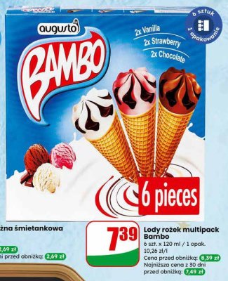Lody rożek multipack  promocja w Dino