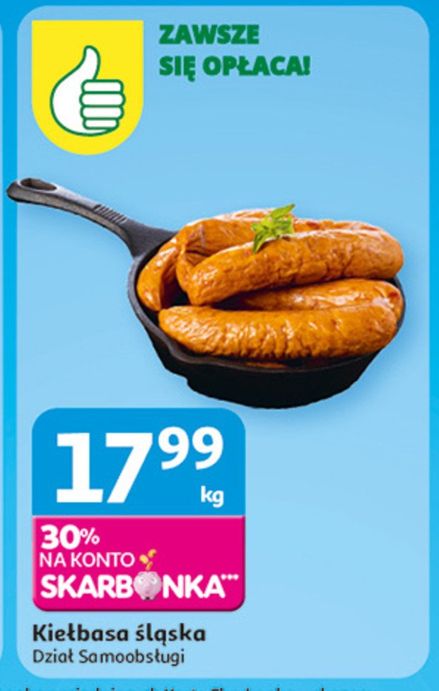 Kiełbasa śląska Podniesiony kciuk promocja w Auchan