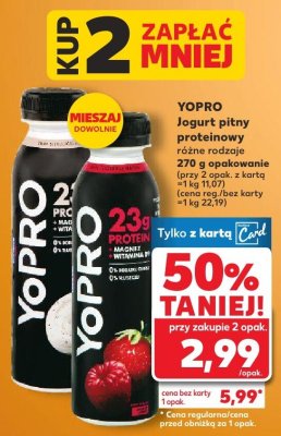 Jogurt pitny proteinowy różne rodzaje Yopro promocja w Kaufland