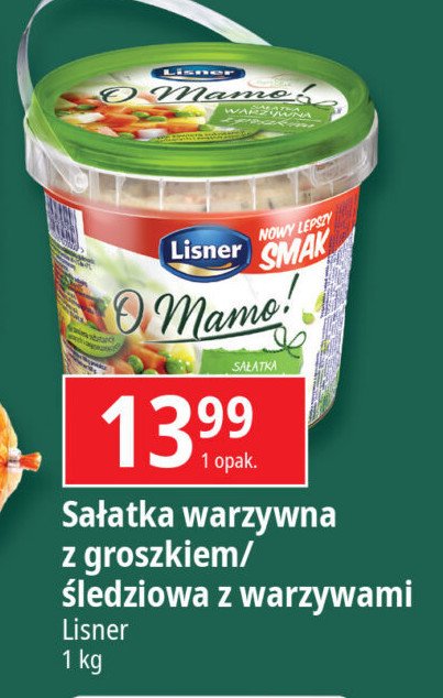 Sałatka śledziowa z warzywami Lisner o mamo! promocja w Leclerc