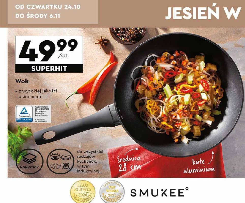 Wok 28 cm Smukee kitchen promocja