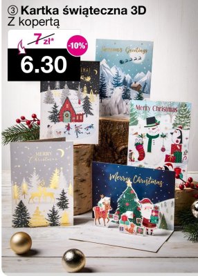 Kartka świąteczna 3D z kopertą promocja w Woolworth