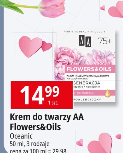 Krem do twarzy 75+ Aa flowers & oils promocja w Leclerc