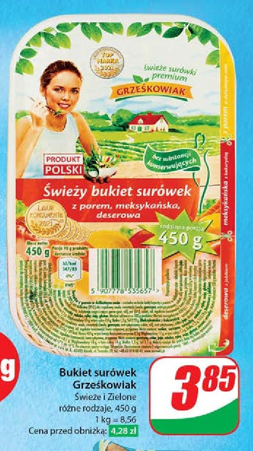 Świeży bukiet surówek porowa meksykańska deserowa Grześkowiak promocja