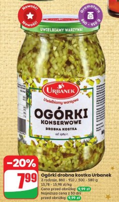 Ogórki konserwowe drobna kostka  promocja w Dino