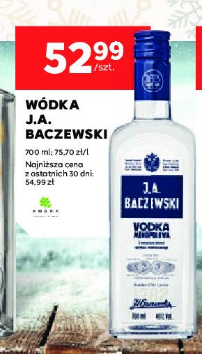 Wódka J.a. baczewski monopolowa promocja