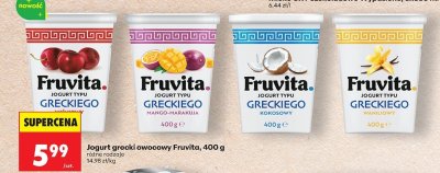 Jogurt grecki owocowy Fruvita, 400 g różne rodzaje promocja w Biedronka