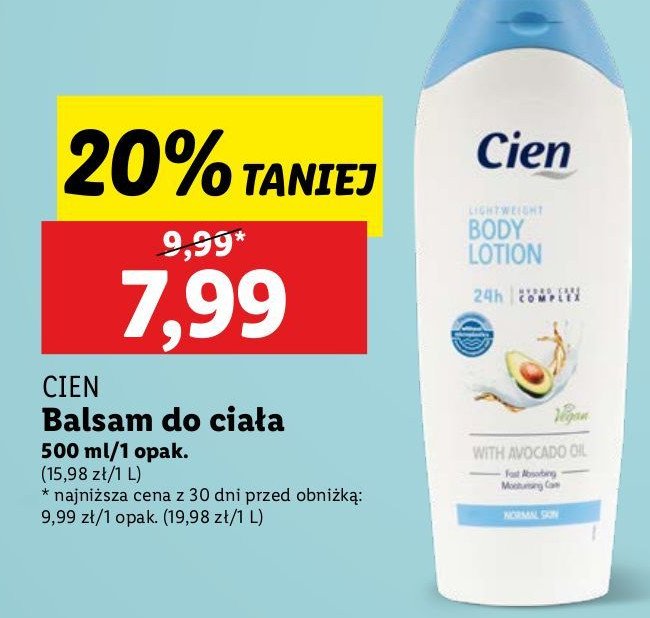 Balsam do ciała z olejem z awokado Cien promocja