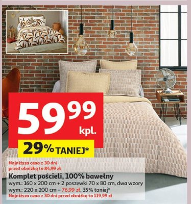 Komplet pościeli 100% bawełny promocja w Auchan