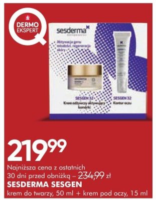 SESDERMA SESGEN krem do twarzy 50 ml + krem pod oczy 15 ml promocja w Super-Pharm