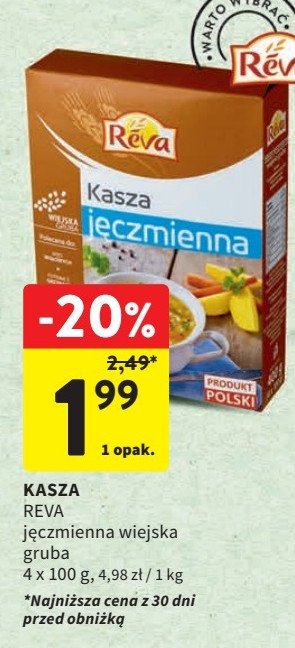 Kasza jęczmienna wiejska Reva promocja