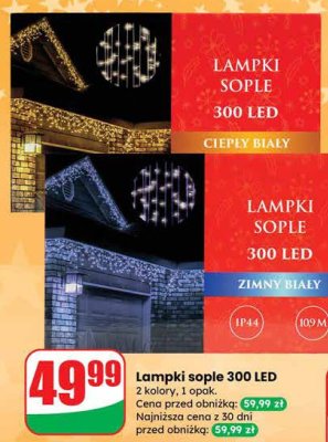 Lampki sople 300 LED  promocja w Dino