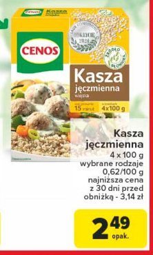 Kasza jęczmienna wiejska Cenos promocja w Carrefour