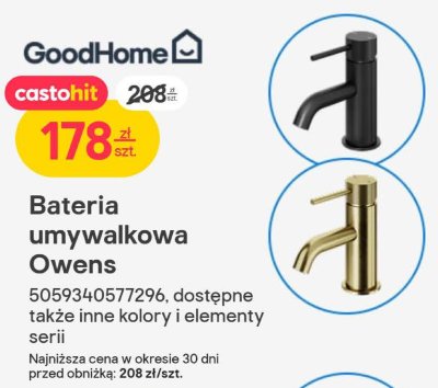 Bateria umywalkowa Owens promocja w Castorama