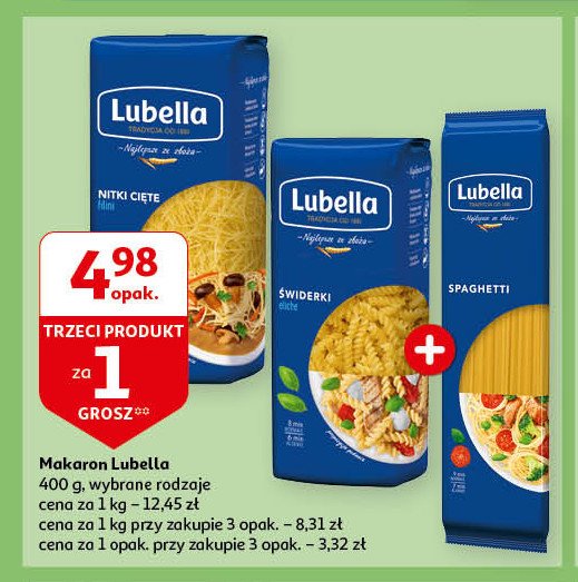Makaron nitka cięta Lubella makaron promocja w Auchan
