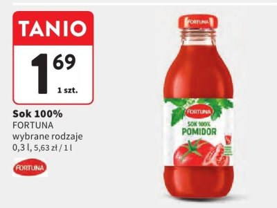 Sok 100% FORTUNA pomidor promocja w Intermarche