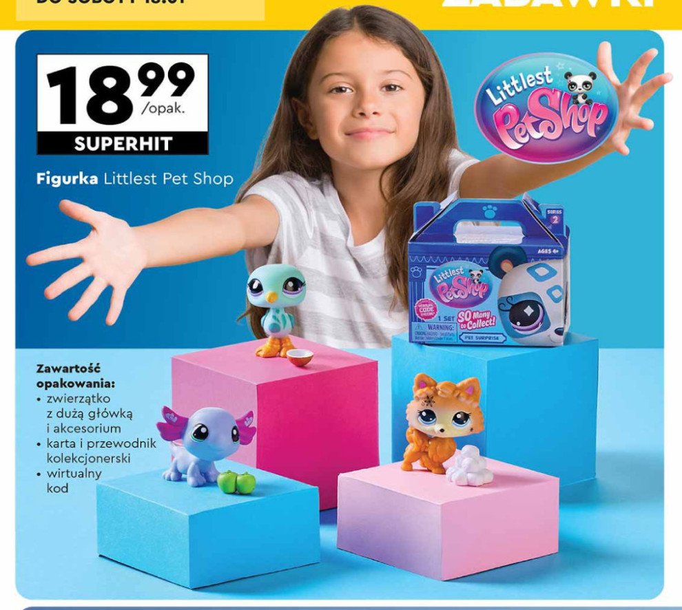 Zwierzątko z duża główką i akcesoriami Littlest pet shop promocja w Biedronka