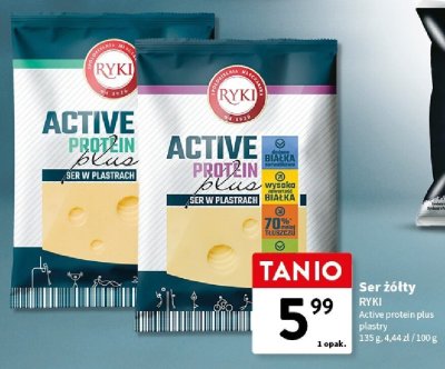 Ser żółty Active Protein Plus, plastry promocja w Intermarche