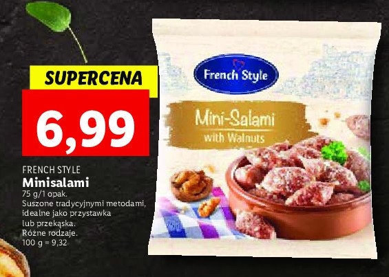 Mini salami z orzechami włoskimi French style promocje