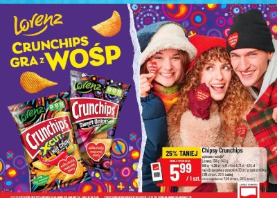 Chipsy Crunchips wybrane rodzaje Lorenz promocja w POLOmarket