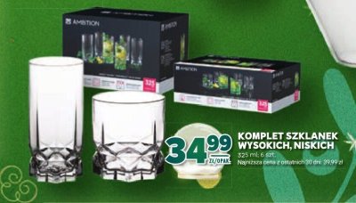 Komplet szklanek wysokich, niskich Ambition promocja w Stokrotka