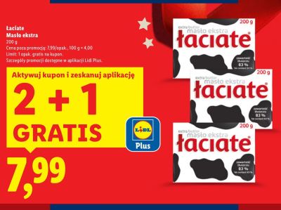 Masło ekstra Łaciate promocja w Lidl