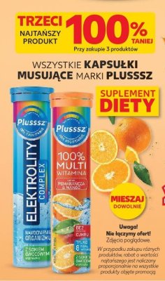 Kapsułki musujące Plusssz Elektrolity Complex promocja w Kaufland