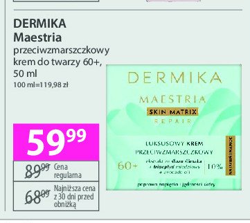 Krem do twarzy 60+ Dermika maestria promocja