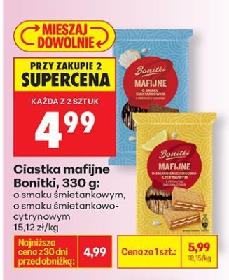 Ciastka maflajne Bonilla, 330 g, o smaku śmietankowym promocja w Biedronka