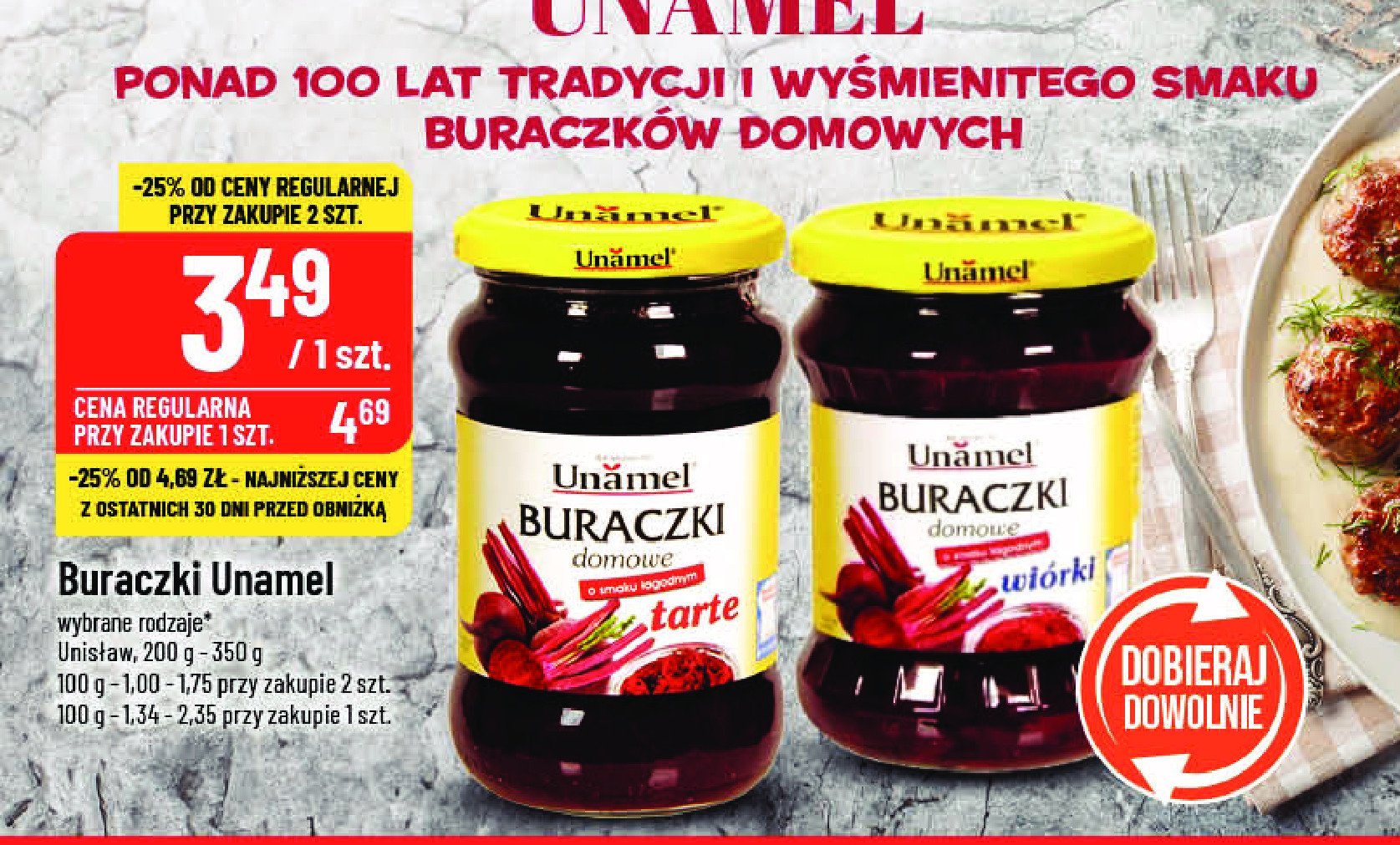 Buraczki domowe tarte UNAMEL promocja w POLOmarket